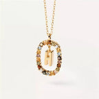 Collier avec pendentif ovale initiale h