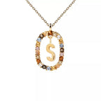 Collier avec pendentif ovale initiale s