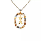 Collier avec pendentif ovale initiale x