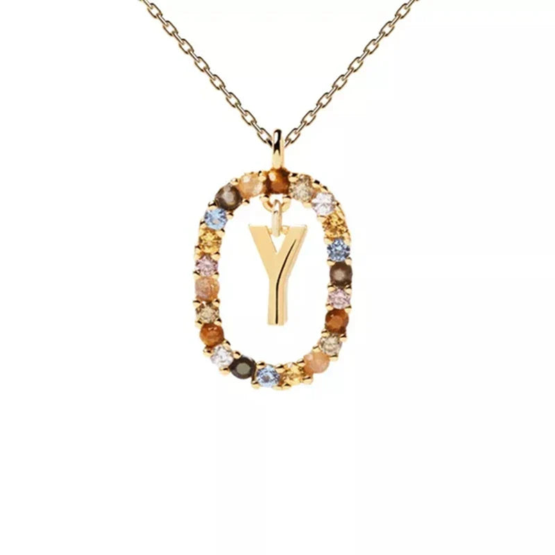Collier avec pendentif ovale initiale y