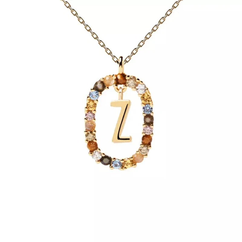 Collier avec pendentif ovale initiale z