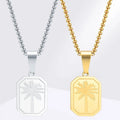 Collier avec pendentif palmier géométrique or