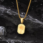 Collier avec pendentif palmier géométrique or
