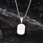 Collier avec pendentif palmier géométrique argent