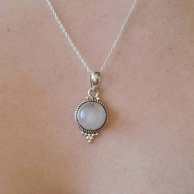 Necklace with Vintage Style Moonstone Pendant
