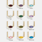 Collier avec pendentif pierre de naissance en forme d'oeil