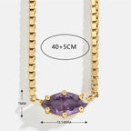 Collier avec pendentif pierre de naissance en forme d'oeil