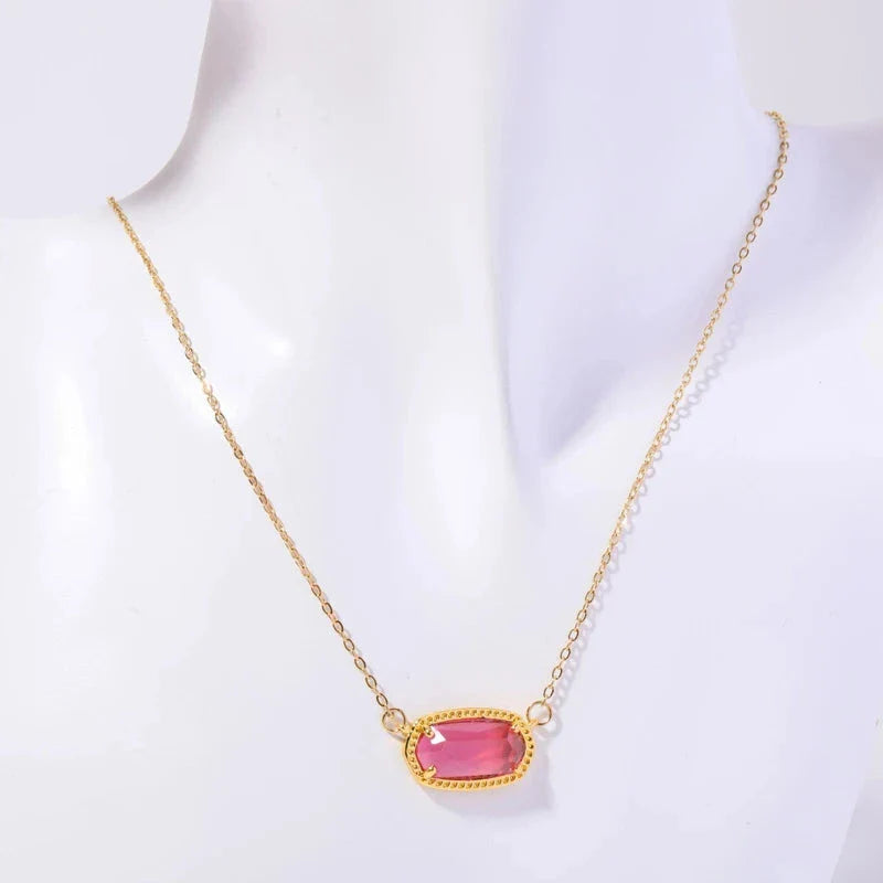 Necklace with Colored Crystal Zodiac Sign Pendant