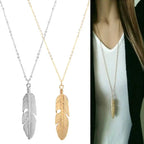 Collier avec Pendentif Plume pour Homme ou Femme or