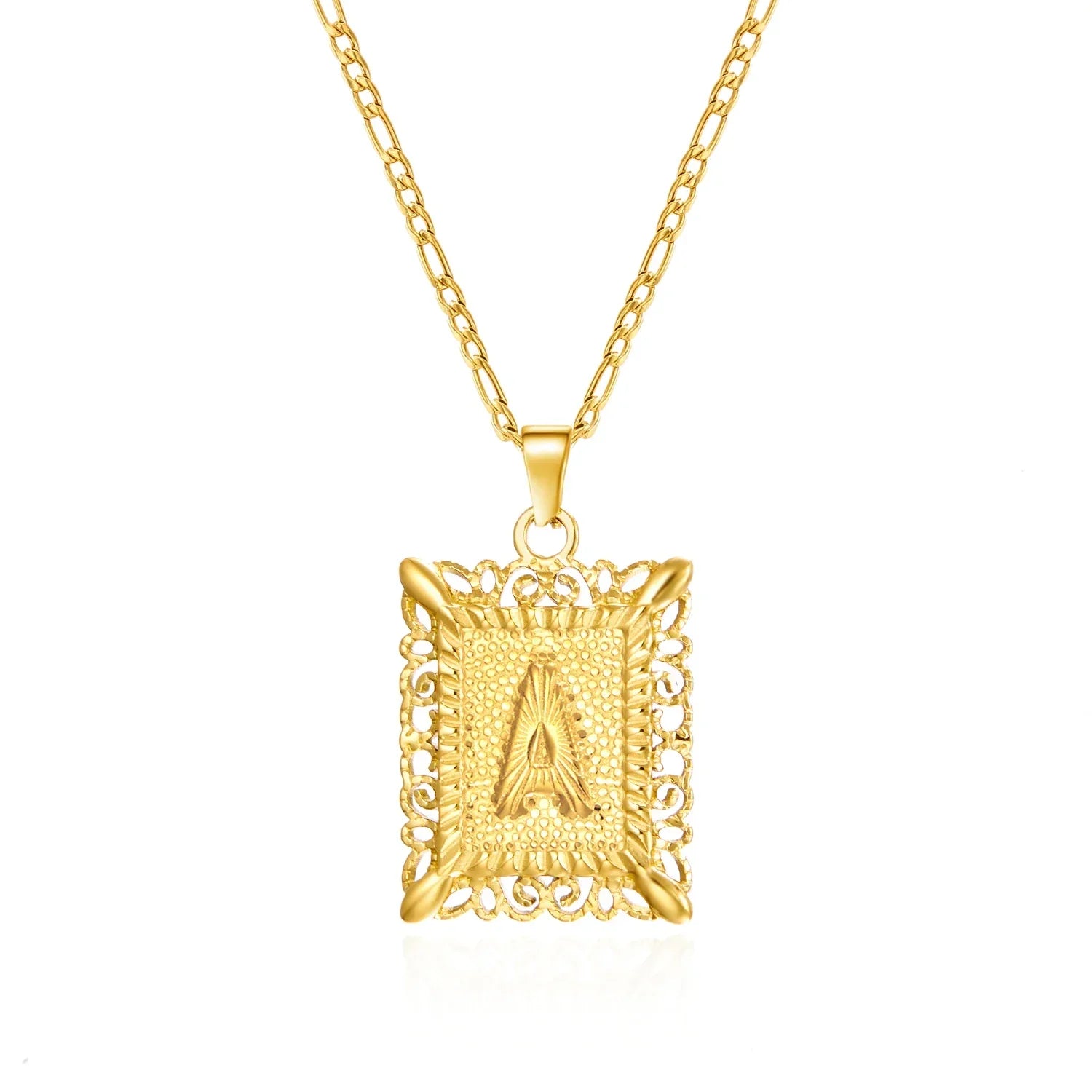 Collier avec pendentif rectangulaire initiale a
