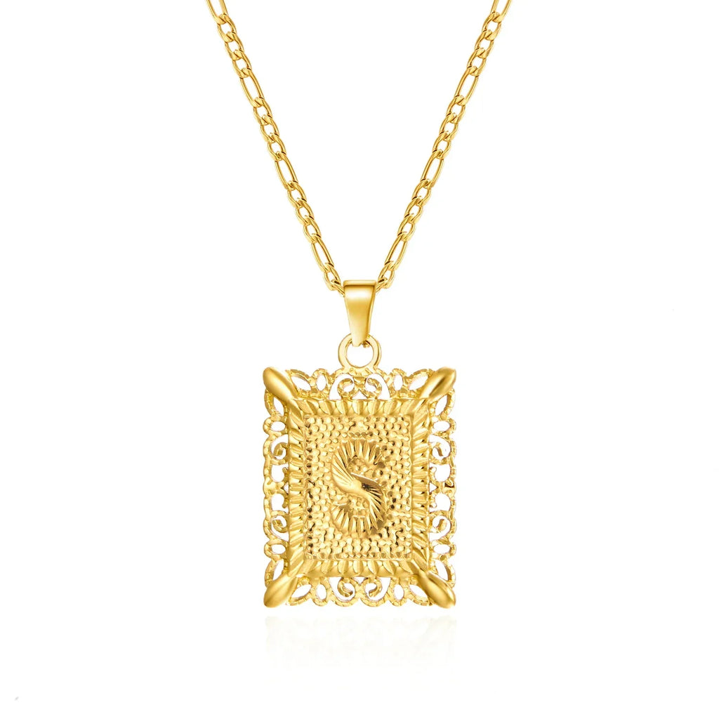 Collier avec pendentif rectangulaire initiale s