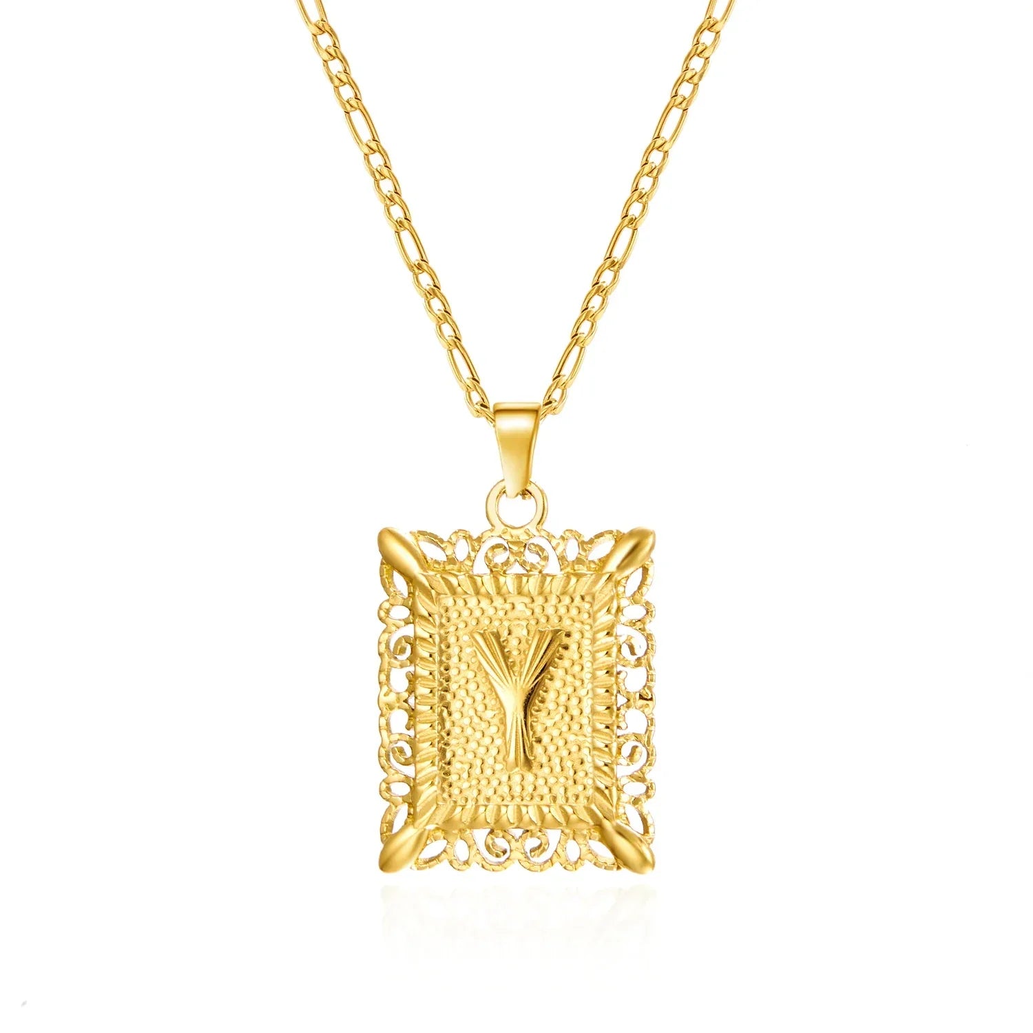 Collier avec pendentif rectangulaire initiale y