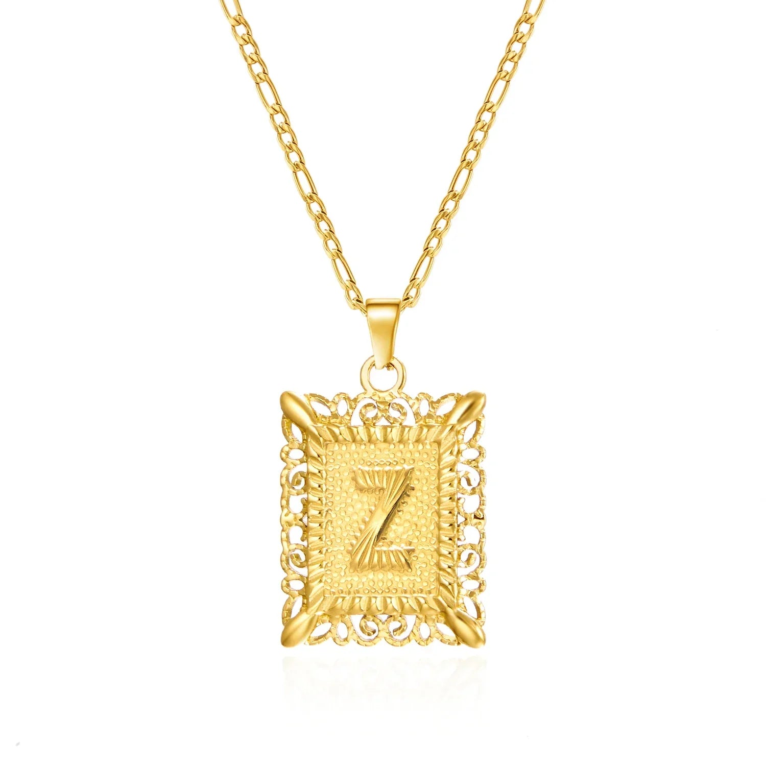Collier avec pendentif rectangulaire initiale z