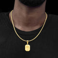 Necklace with Gold Rectangular Palm Tree Pendant