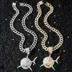 Collier avec Pendentif Requin en Strass argent