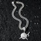 Collier avec Pendentif Requin en Strass argent