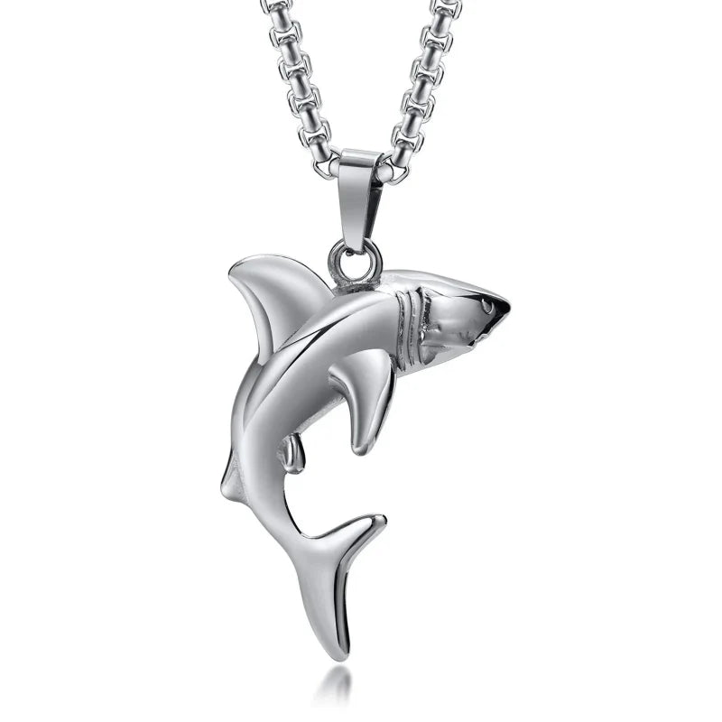 Collier avec Pendentif Requin pour Homme argent