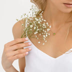 Collier avec pendentif rond pierre de naissance pour femme