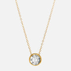 Collier avec pendentif rond pierre de naissance pour femme