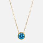 Collier avec pendentif rond pierre de naissance pour femme