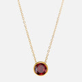 Collier avec pendentif rond pierre de naissance pour femme