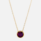 Collier avec pendentif rond pierre de naissance pour femme