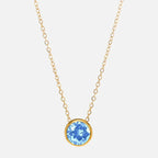 Collier avec pendentif rond pierre de naissance pour femme