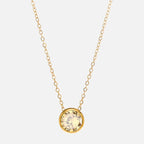 Collier avec pendentif rond pierre de naissance pour femme