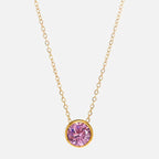 Collier avec pendentif rond pierre de naissance pour femme