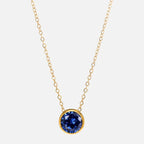 Collier avec pendentif rond pierre de naissance pour femme