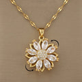 Collier avec Pendentif Rotatif Fleur Anti-Stress pour Femme