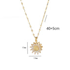 Necklace with Rotating Flower Pendant in Zircon against Anxiety