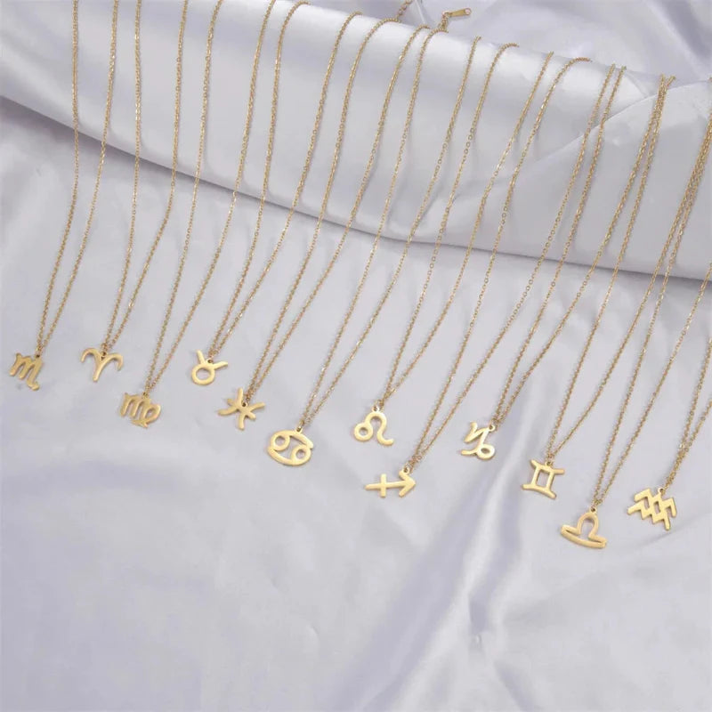 Necklace with Gold Zodiac Sign Pendant