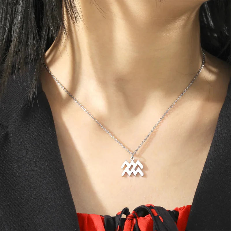 Necklace with Gold Zodiac Sign Pendant