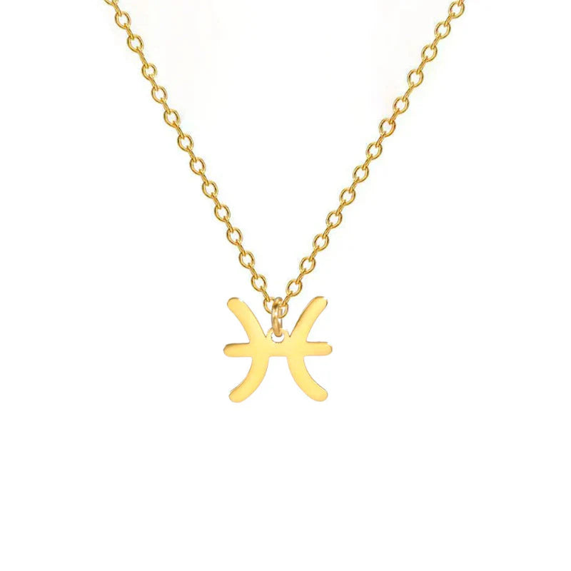 Necklace with Gold Zodiac Sign Pendant