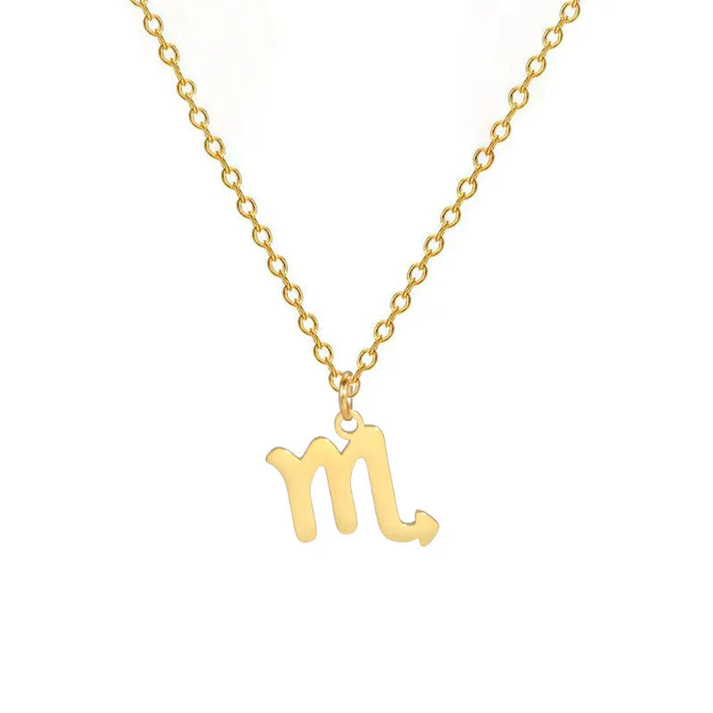 Necklace with Gold Zodiac Sign Pendant