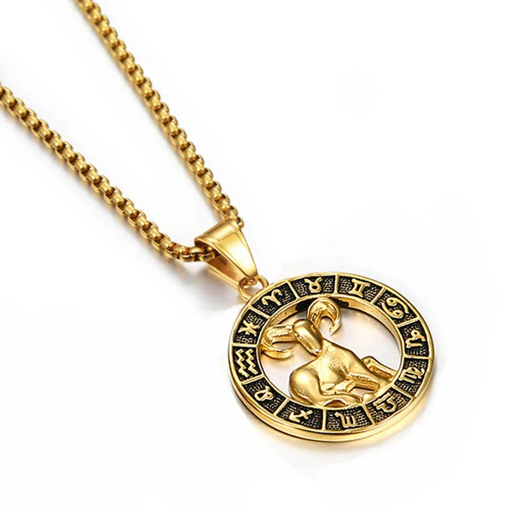 Necklace with Astrological Zodiac Sign Pendant