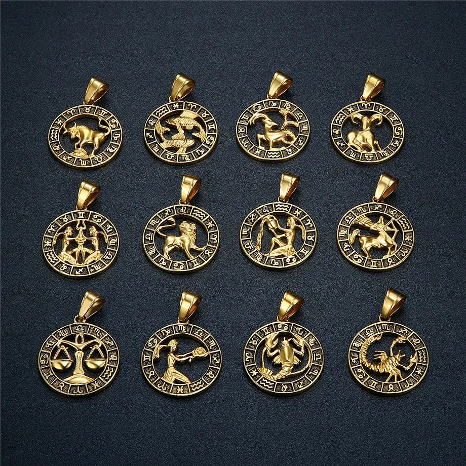 Necklace with Astrological Zodiac Sign Pendant