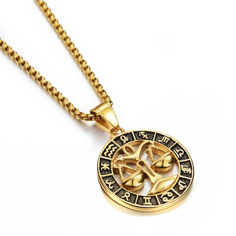 Necklace with Astrological Zodiac Sign Pendant