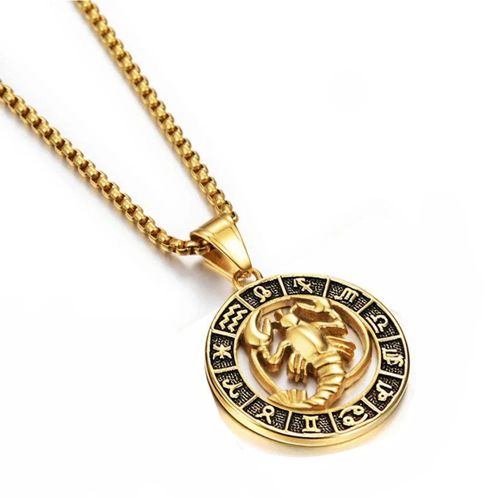 Necklace with Astrological Zodiac Sign Pendant