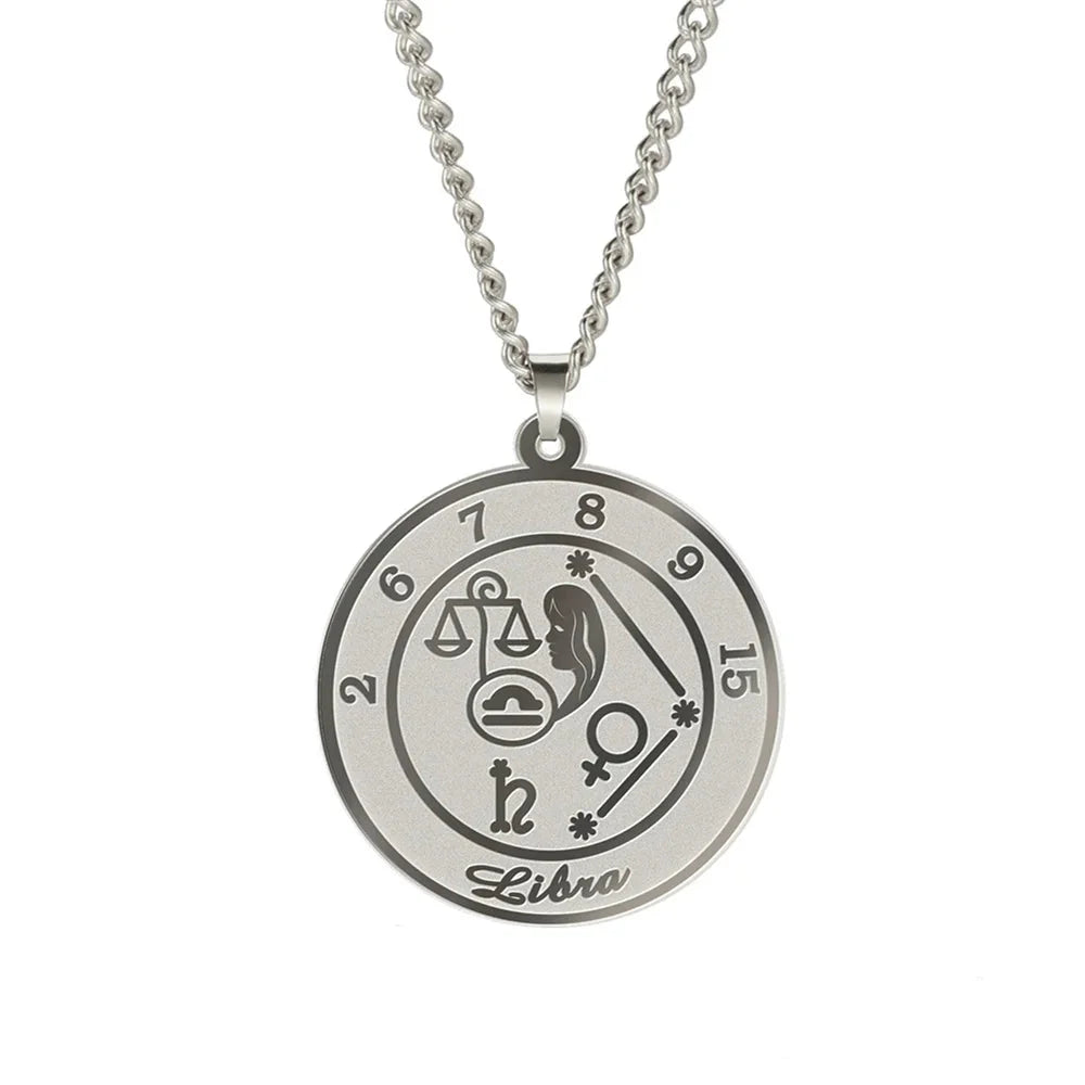 Necklace with Zodiac Sign Astrological Pendant for Men or Women