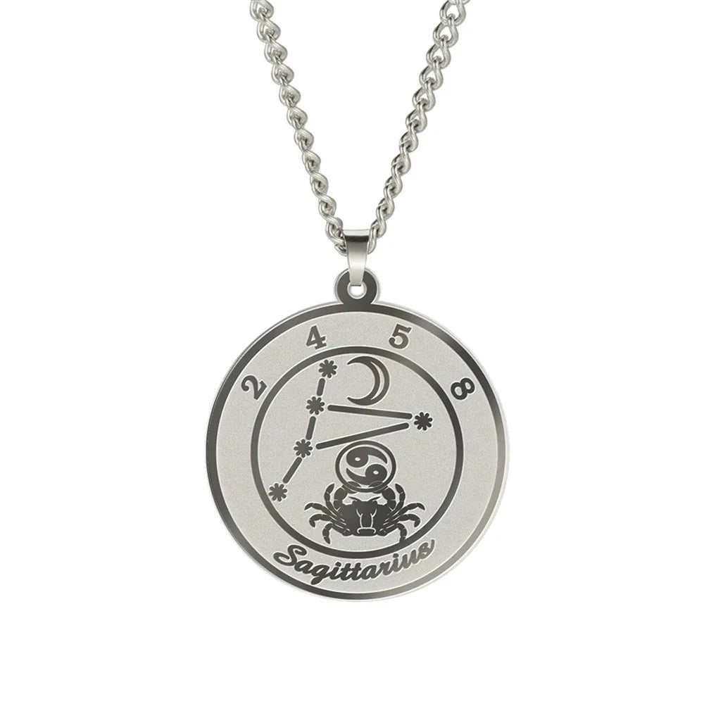 Necklace with Zodiac Sign Astrological Pendant for Men or Women