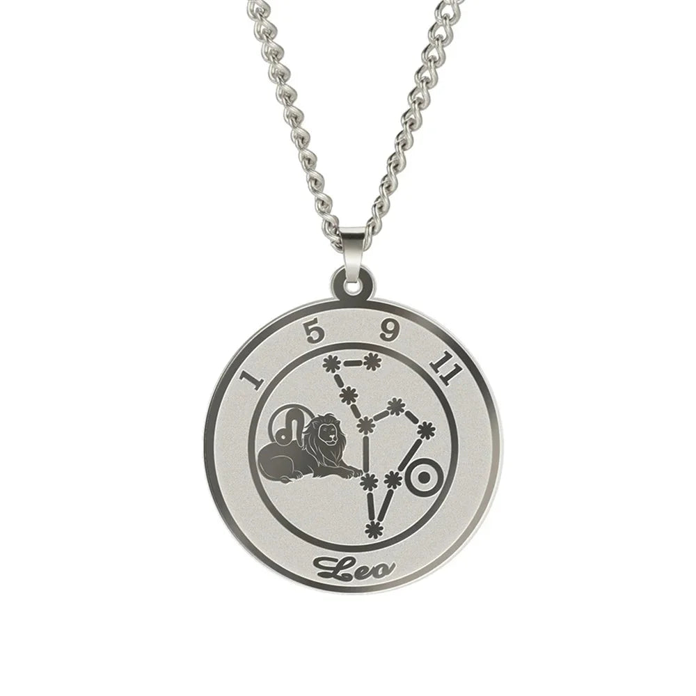 Necklace with Zodiac Sign Astrological Pendant for Men or Women