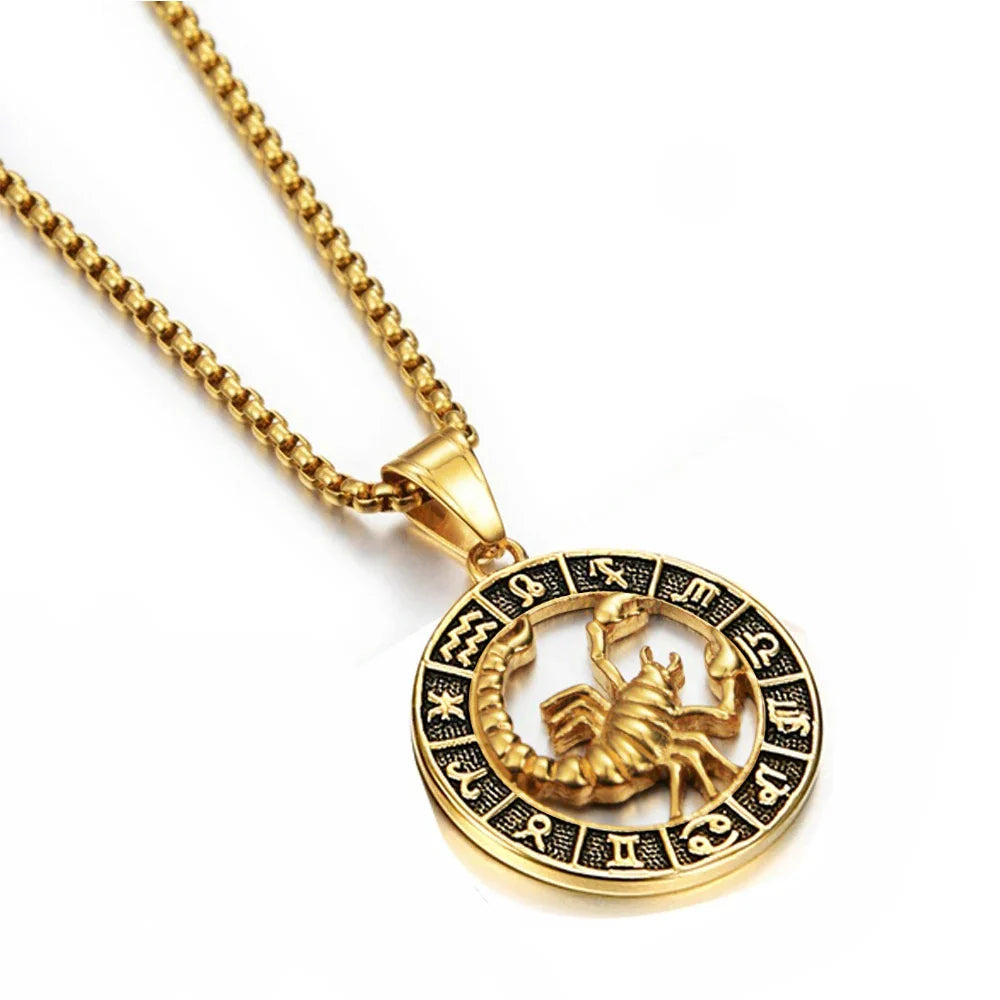 Necklace with Astrological Zodiac Sign Pendant