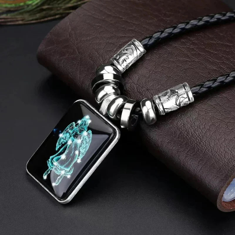 Necklace with Zodiac Sign Pendant for Men