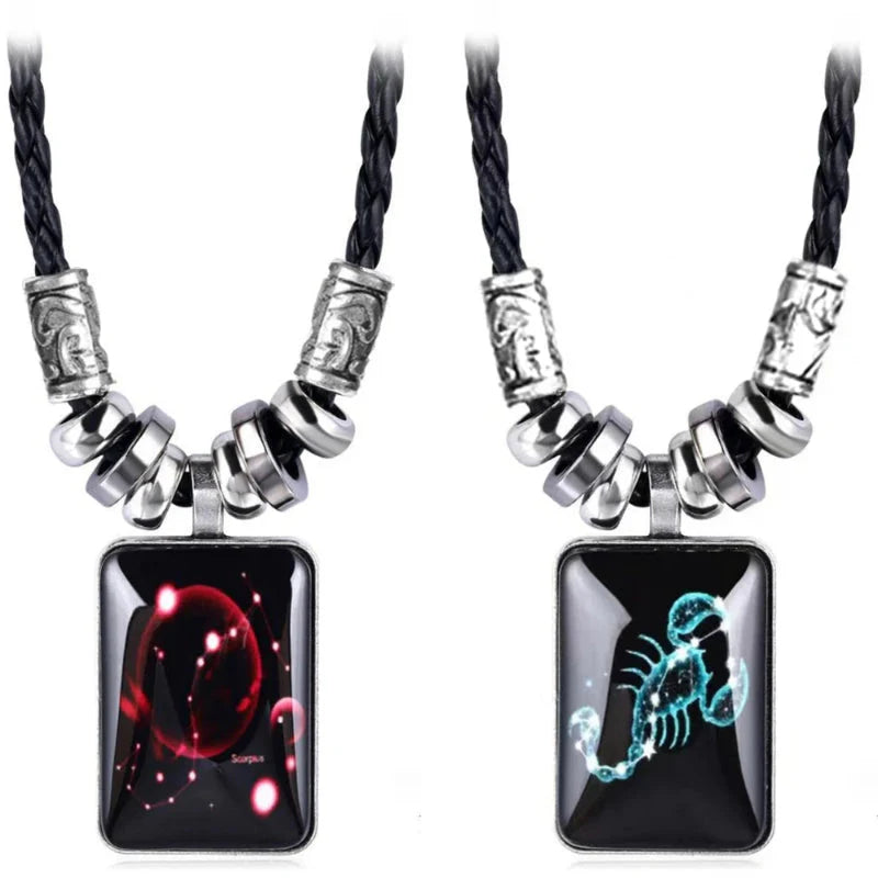 Necklace with Zodiac Sign Pendant for Men