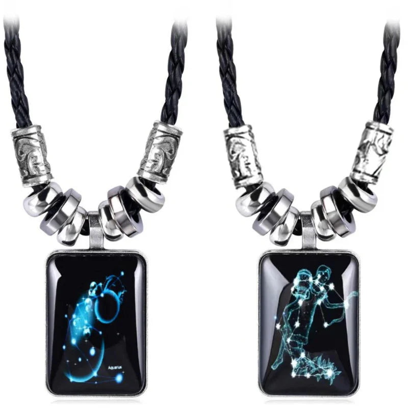 Necklace with Zodiac Sign Pendant for Men