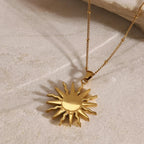 Necklace with Charming Sun and Moon Pendant