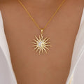 Necklace with Charming Sun and Moon Pendant