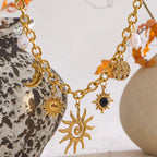 Necklace with Sun and Moon Pendant for Women